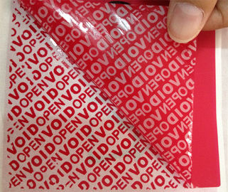 PET Film Material Self Adhesive Security Labels Red Security Tape